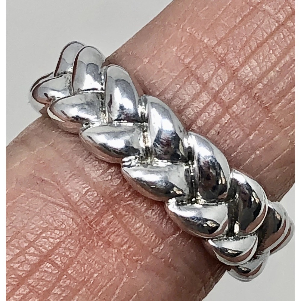 Simple Braided Ring Band Sz 7 Aluminum Arthur Court Signed Jewelry